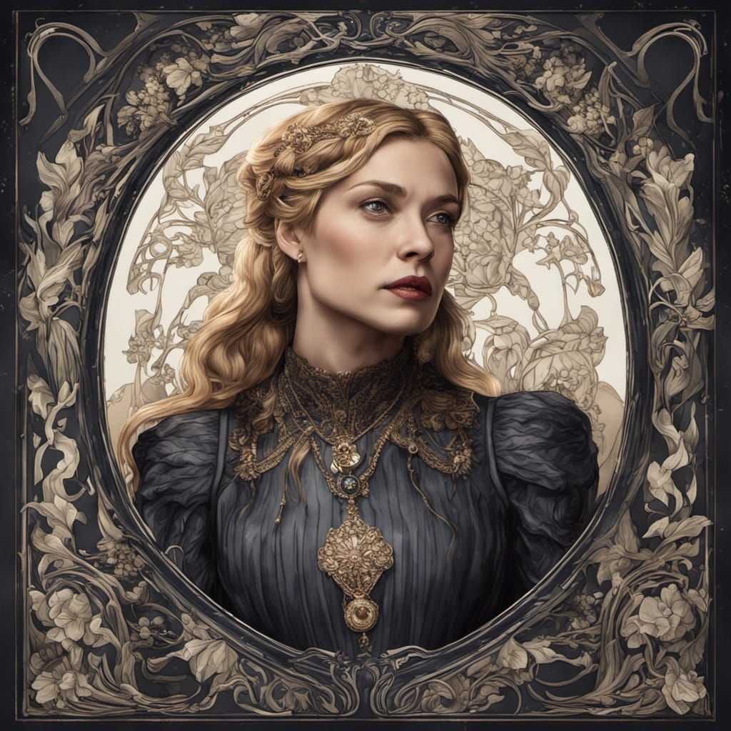 art nouveau style portrait of Joanna Lannister - AI Generated Artwork ...