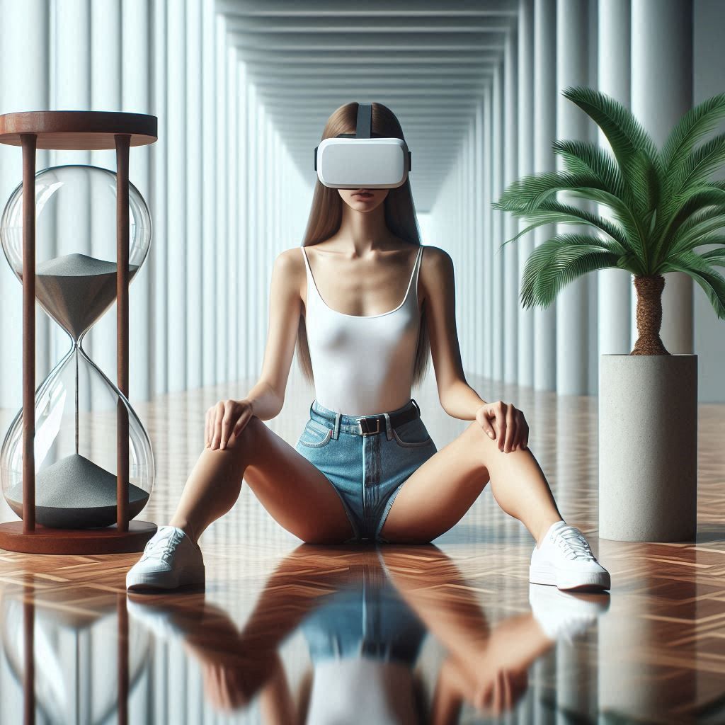 Sitting in an atrium