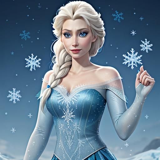 Elsa From Frozen In Blue Underclothes - Ai Generated Artwork 