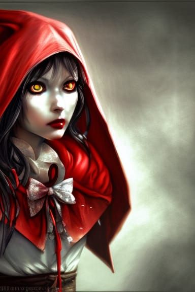 American McGee's red riding hood, beautiful face symmetrical...