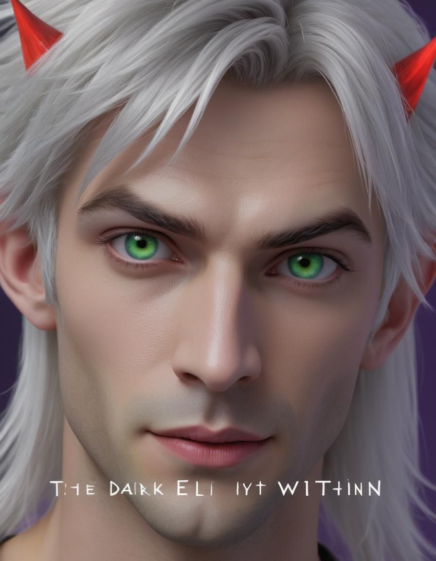 movie title 3d text saying "The Dark Elf within"  The face o...