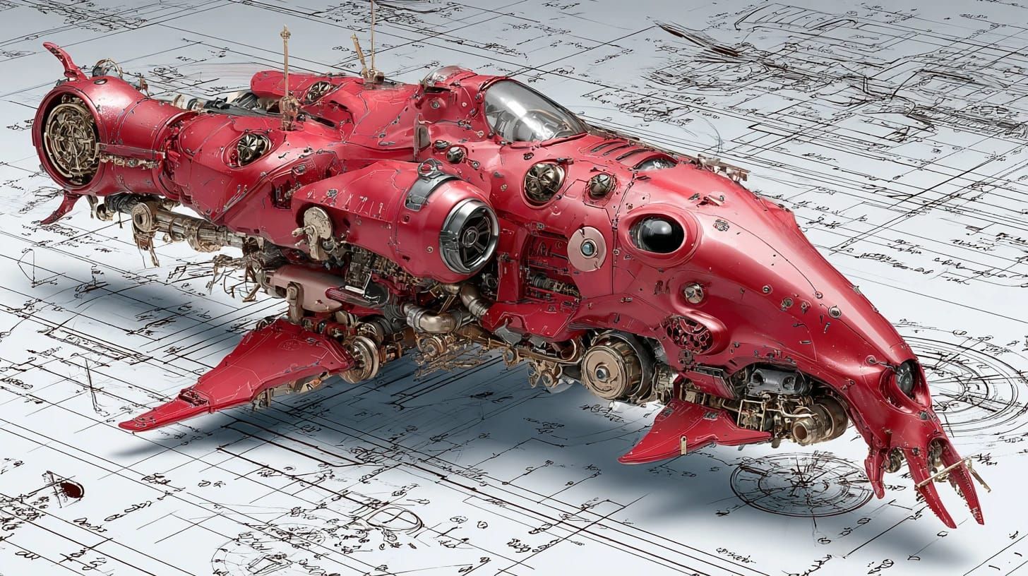 Captured Engineering and Design Plans for Alien Enemy Fighte...