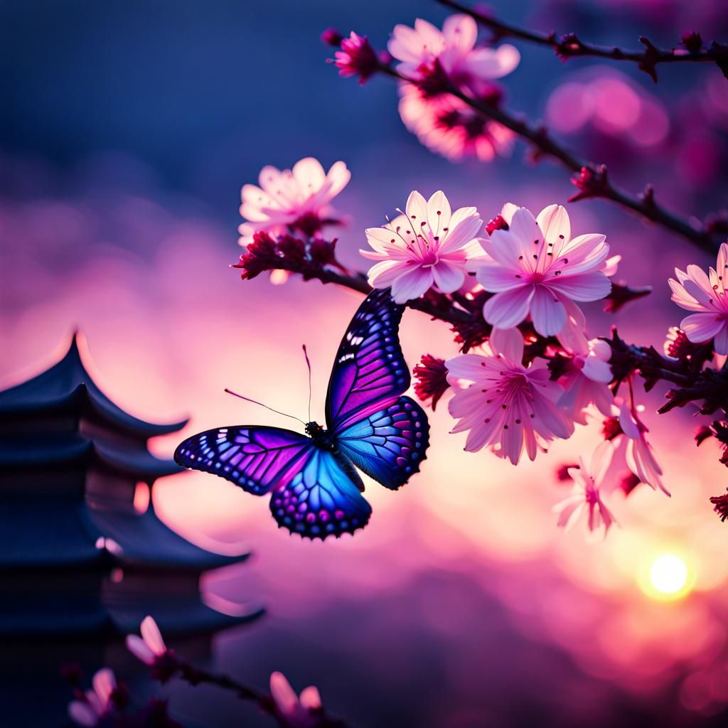 sakura butterfly  by @Ruda07
