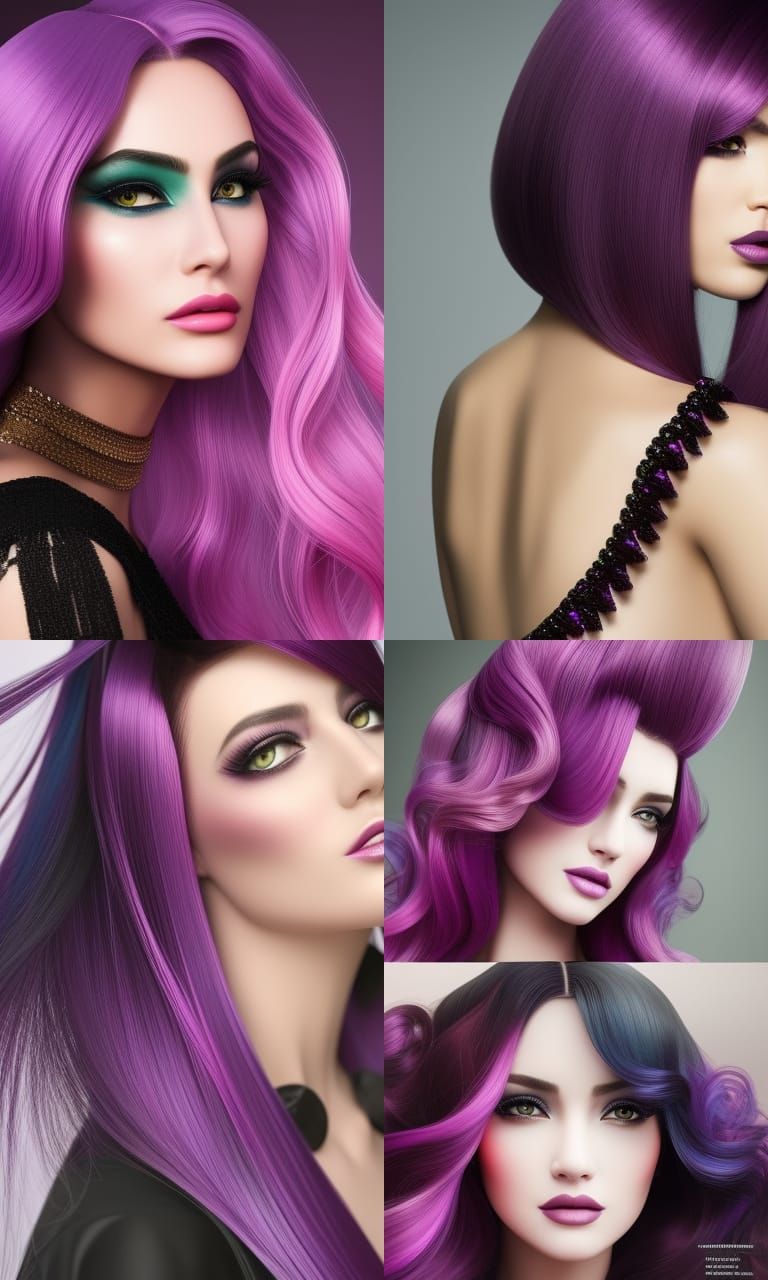 Beautiful glamorous elegant goth princess with giant vibrant...