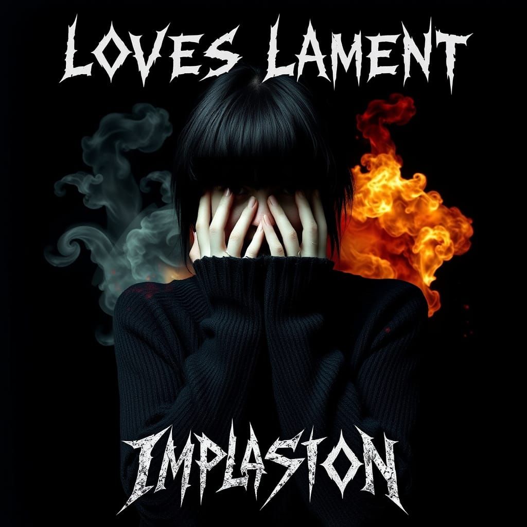 Dark Surrealist Goth Girl in Implosive Chaos