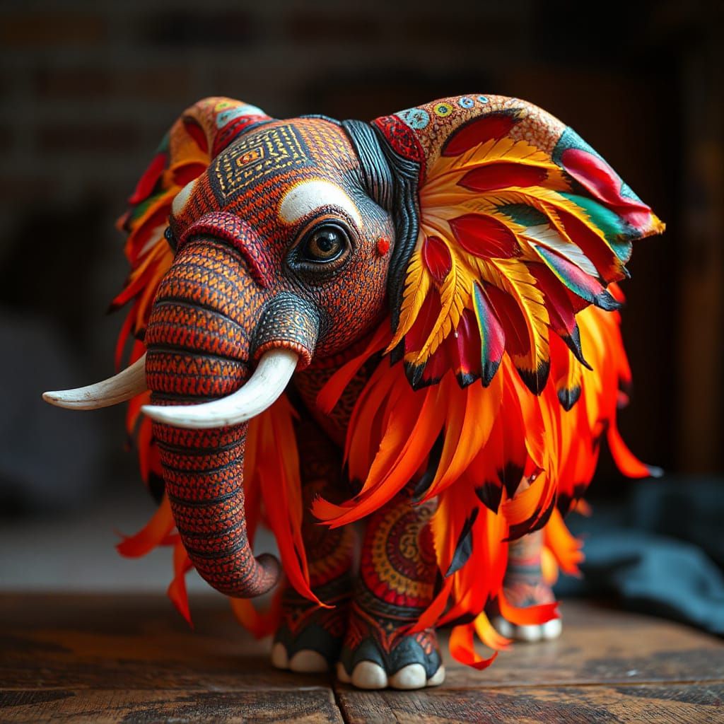 a rare feathered elephant  by @Ratso
