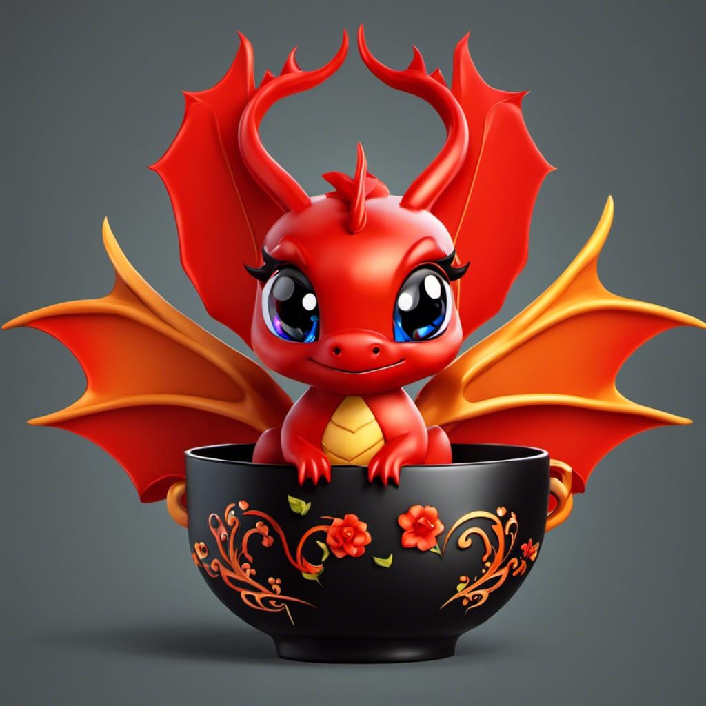 Dragon in tea cup