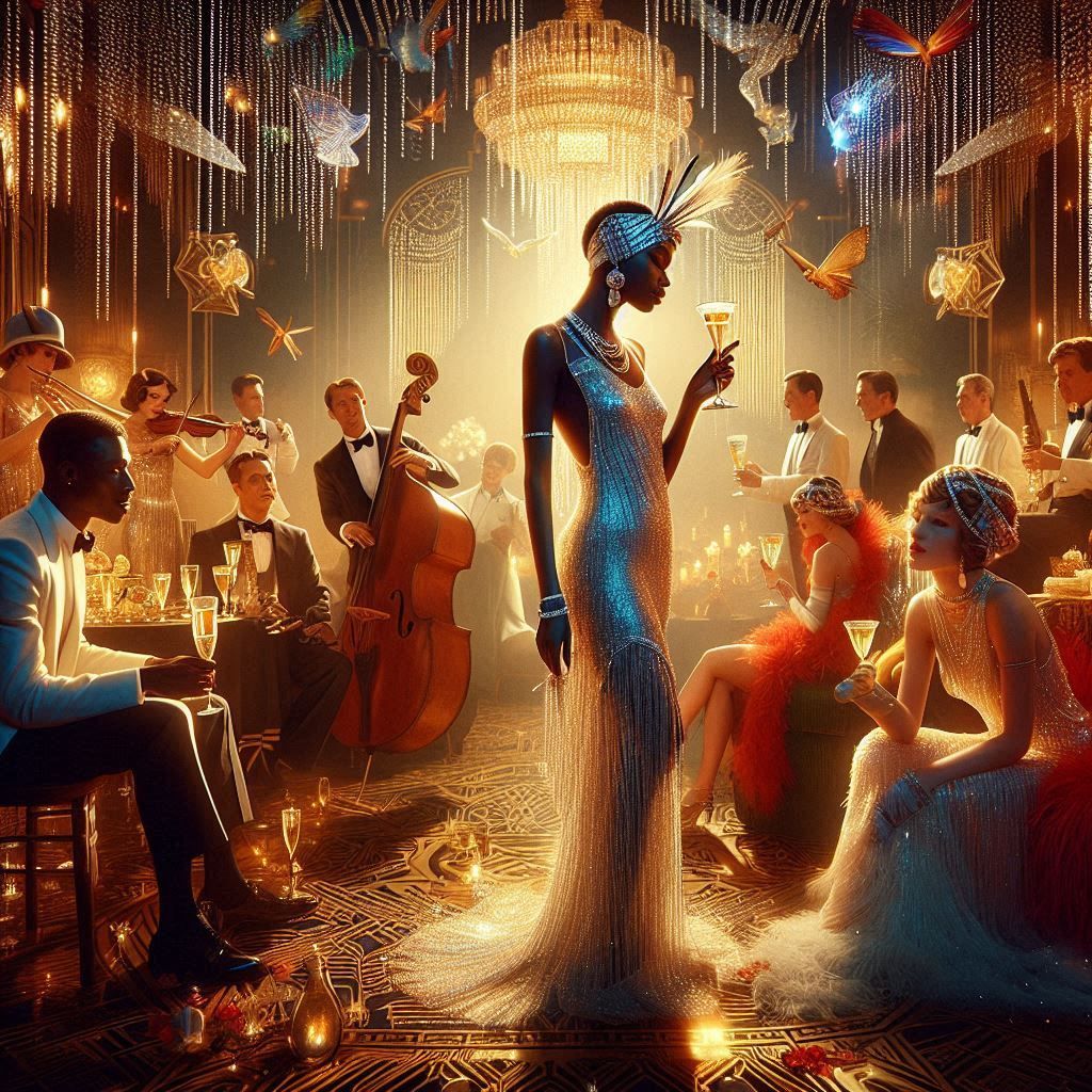 An extravagant 1920s Gatsby party.