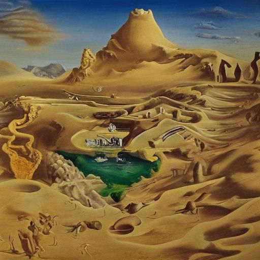 Dunhuang Grottoes Ladies: Surrealist Oil on Canvas