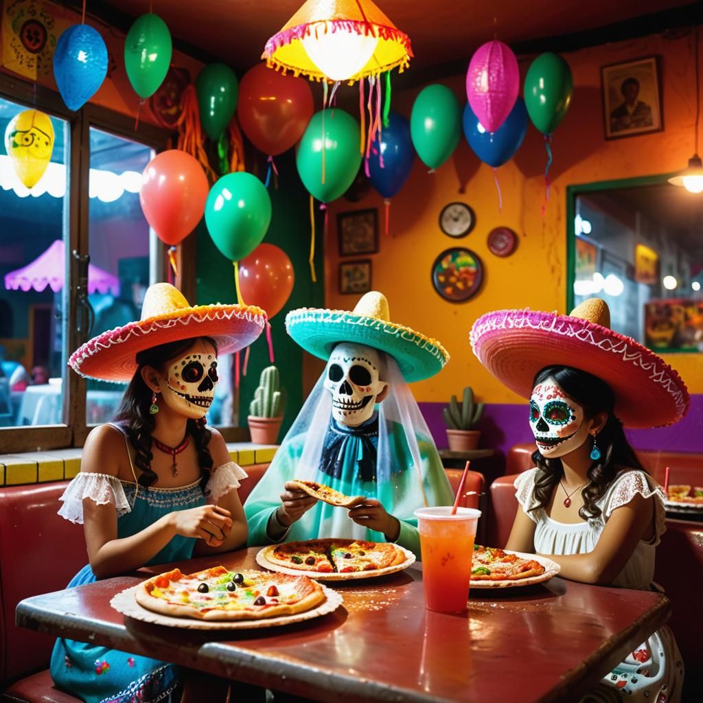 Día de los Muertos with pizza🍕💀