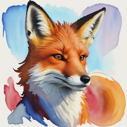 head of a fox as a logo and sticker fast
