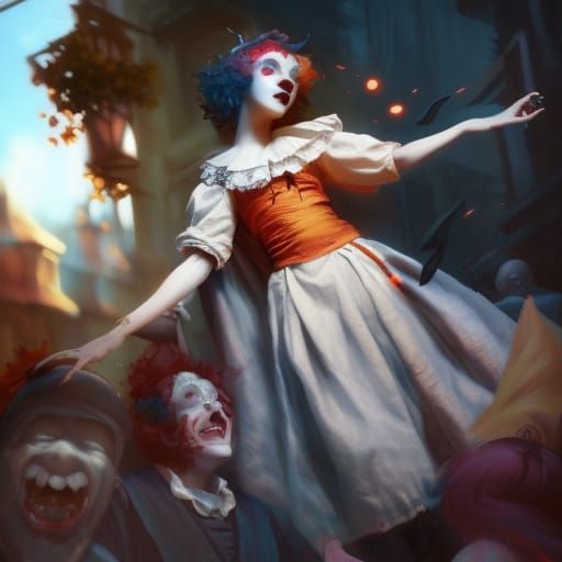 Clowns ; Pierrot ; Auguste ; 8k resolution concept art by Greg ...