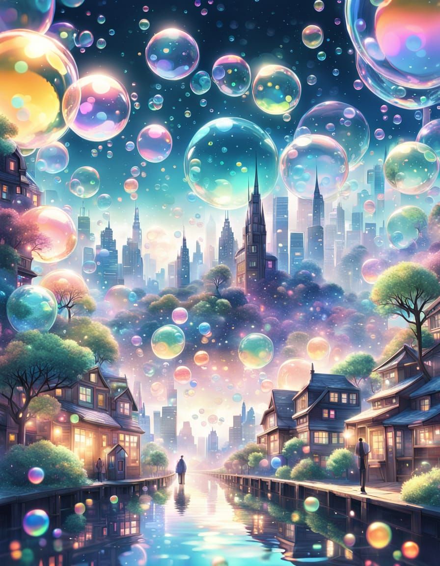 Bubble City Floating on Liquid Starlight  by @AmadaTakako773