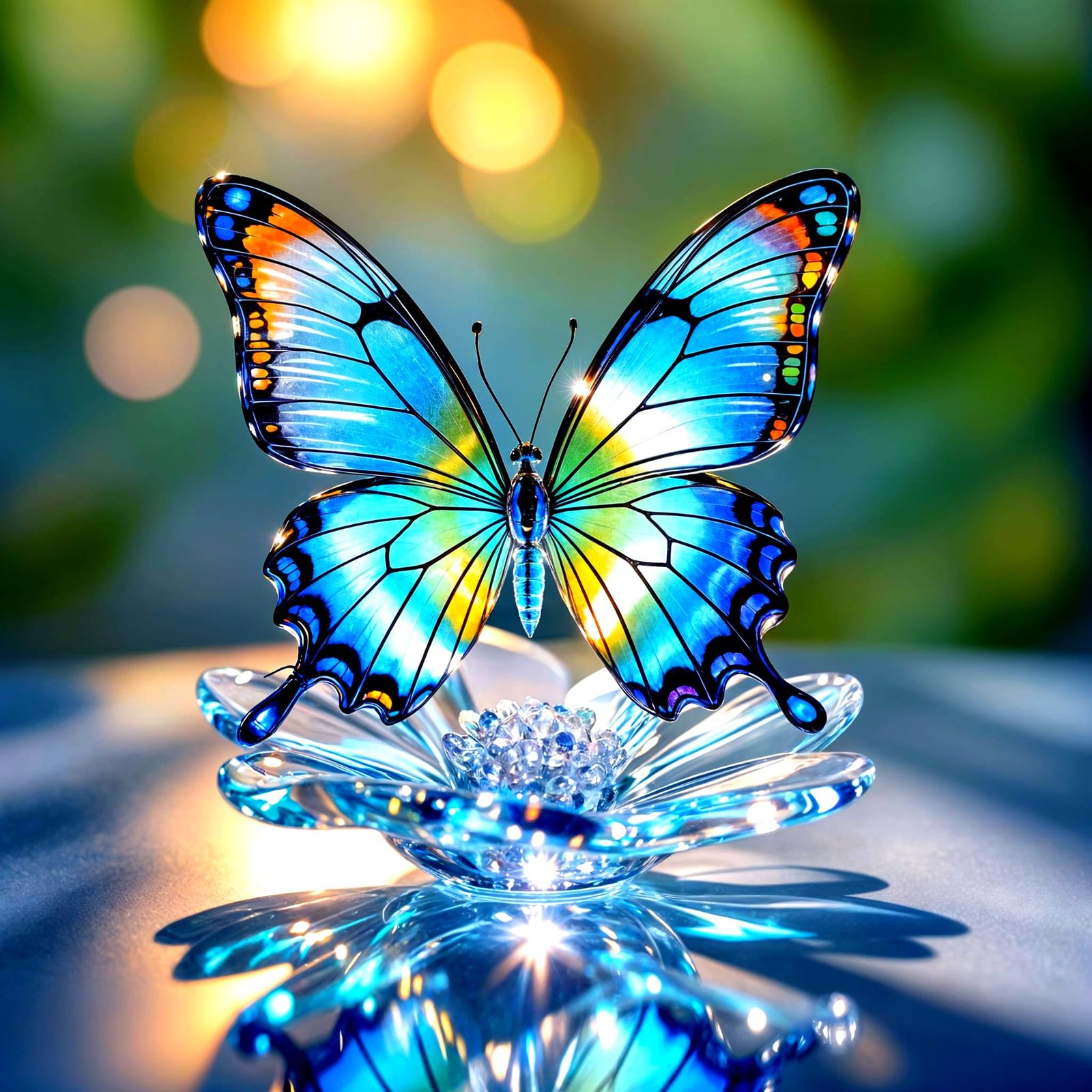 A glass sculpture of a butterfly   by @Mia