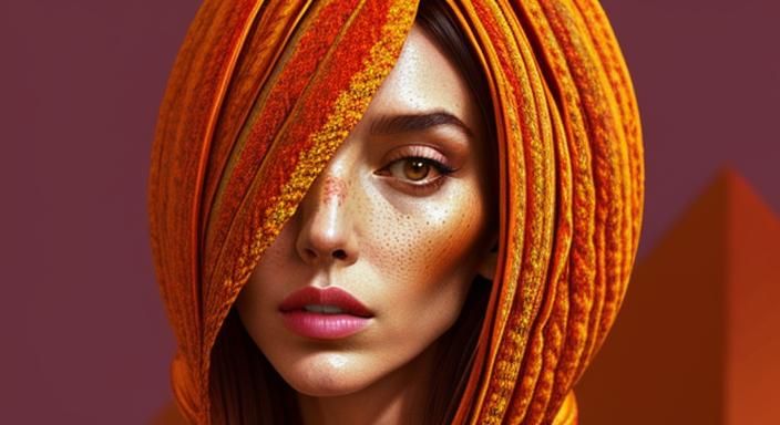 Hyperrealistic Autumn Woman with Saturated Colors