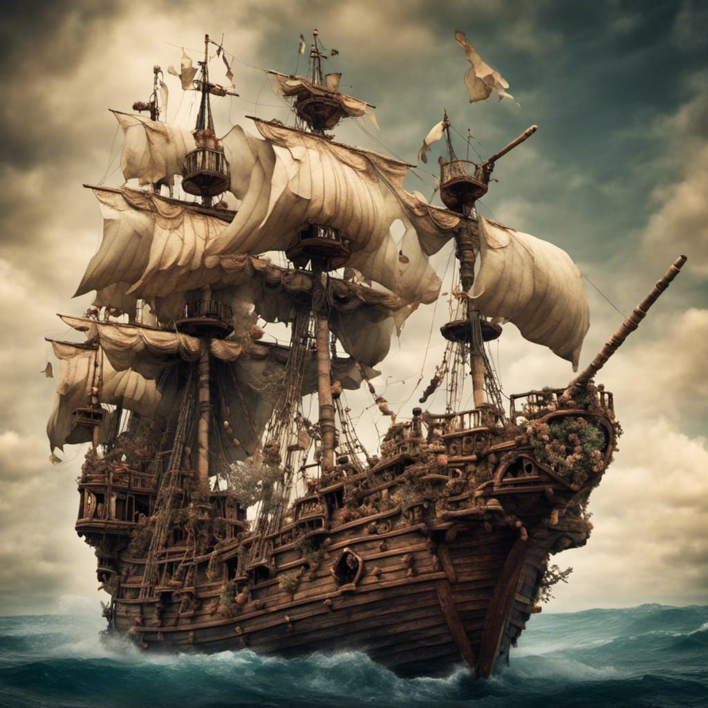 <lora:FolknMyth:1.0> Pirate ship
