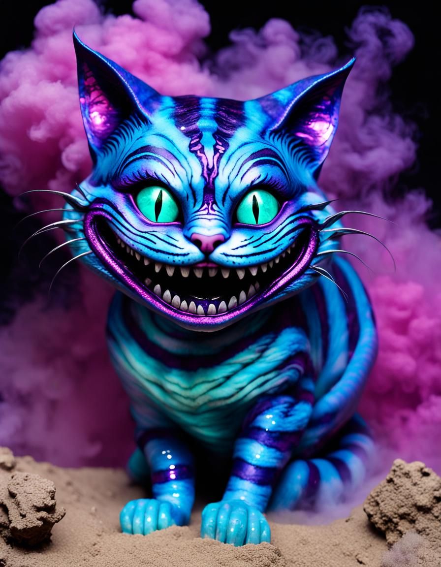 Photograph Portrait Opalescent dichroic cobalt blue Cheshire Cat ...