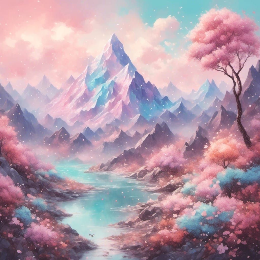 Beautiful Pastel Mountainscape <lora:Pastels:1.0>