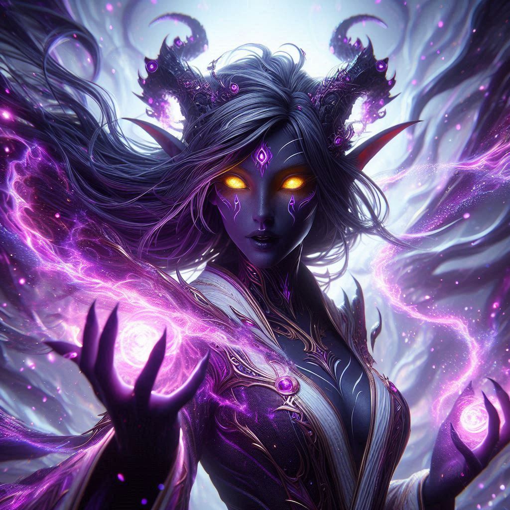 Drow/Tiefling Sorceress