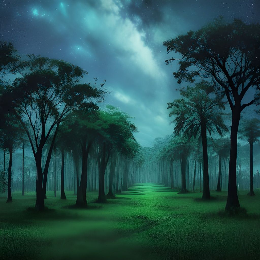 Celestial Landscape in Vibrant Colors