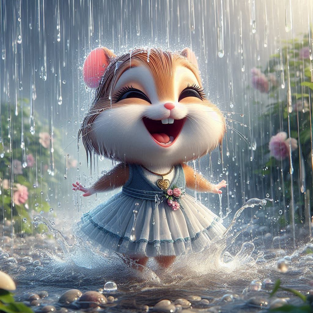 Drenched... and happy! 🐹