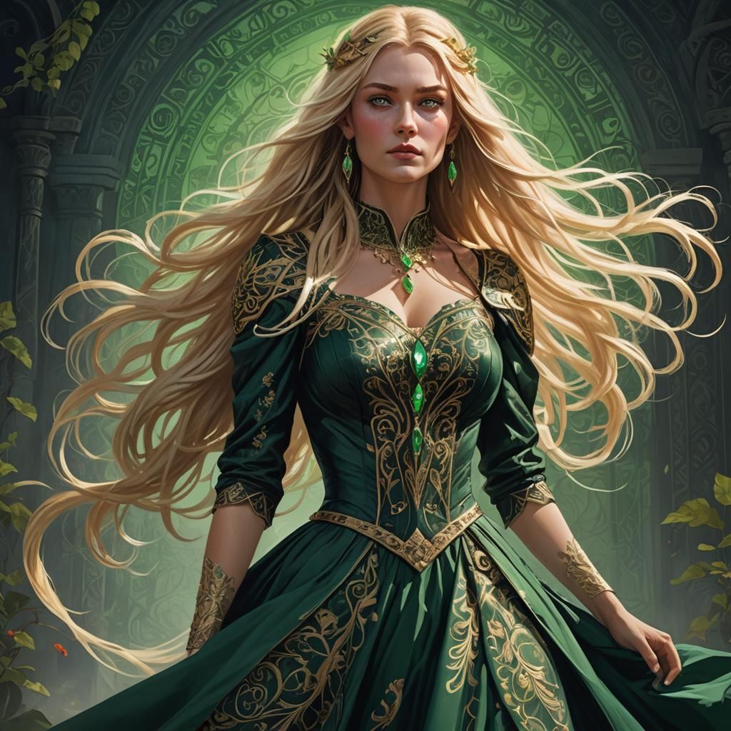 Epic Fantasy Woman Portrait in Digital Art Style