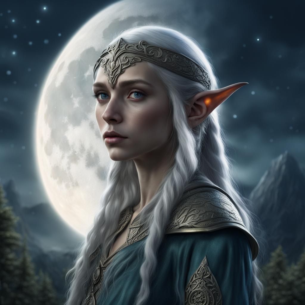 Moonlight Elf 8 - AI Generated Artwork - NightCafe Creator