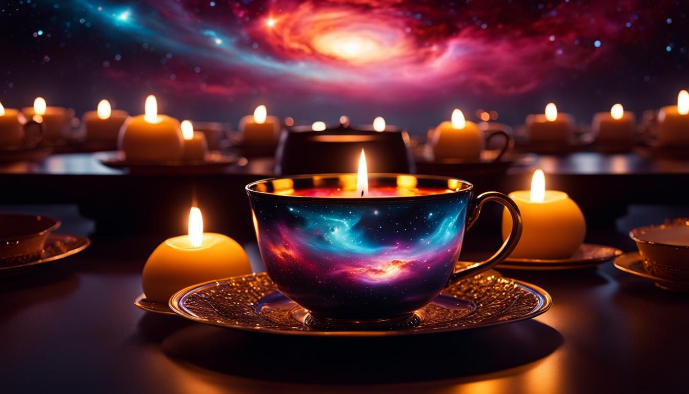 Candles tea, and the magic of the universe  by @undefined