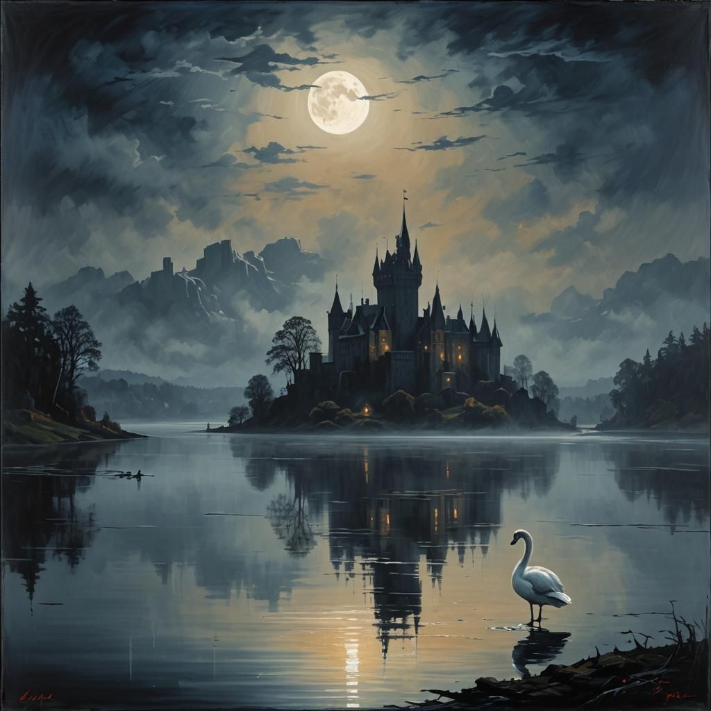 landscape with moon, swaneburg  by @byarrow