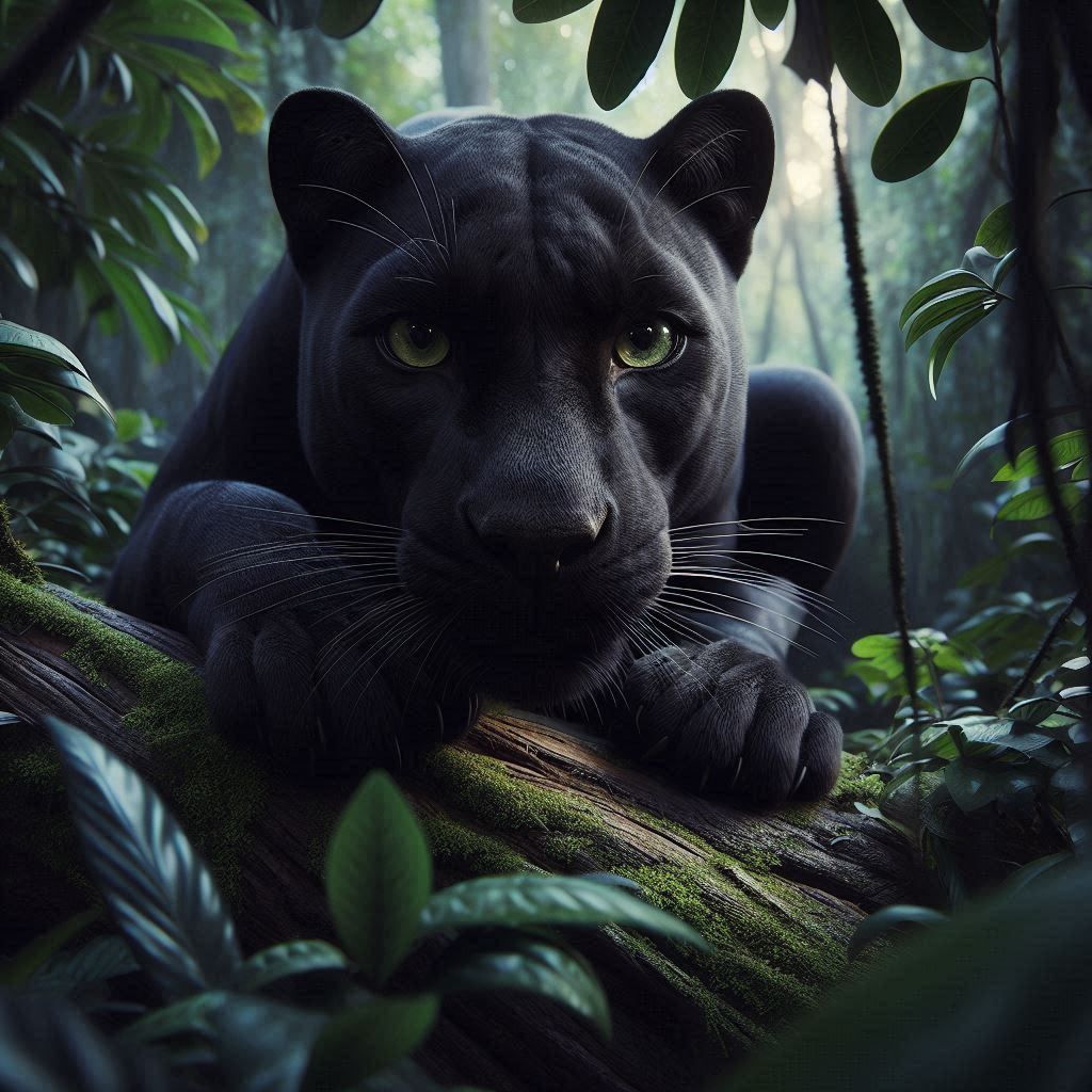 Black panther in jungle