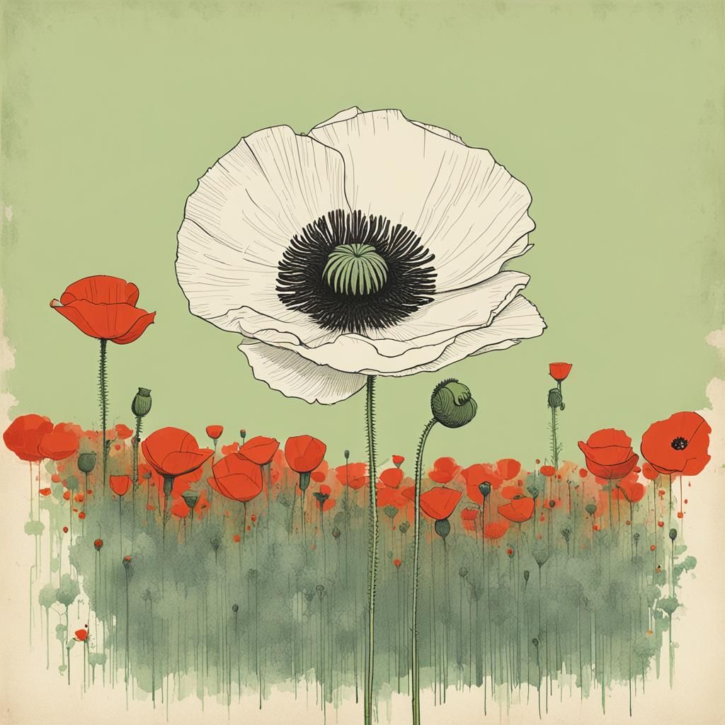 A single Poppy Flower by Ed Roth and Alessandro Gottardo