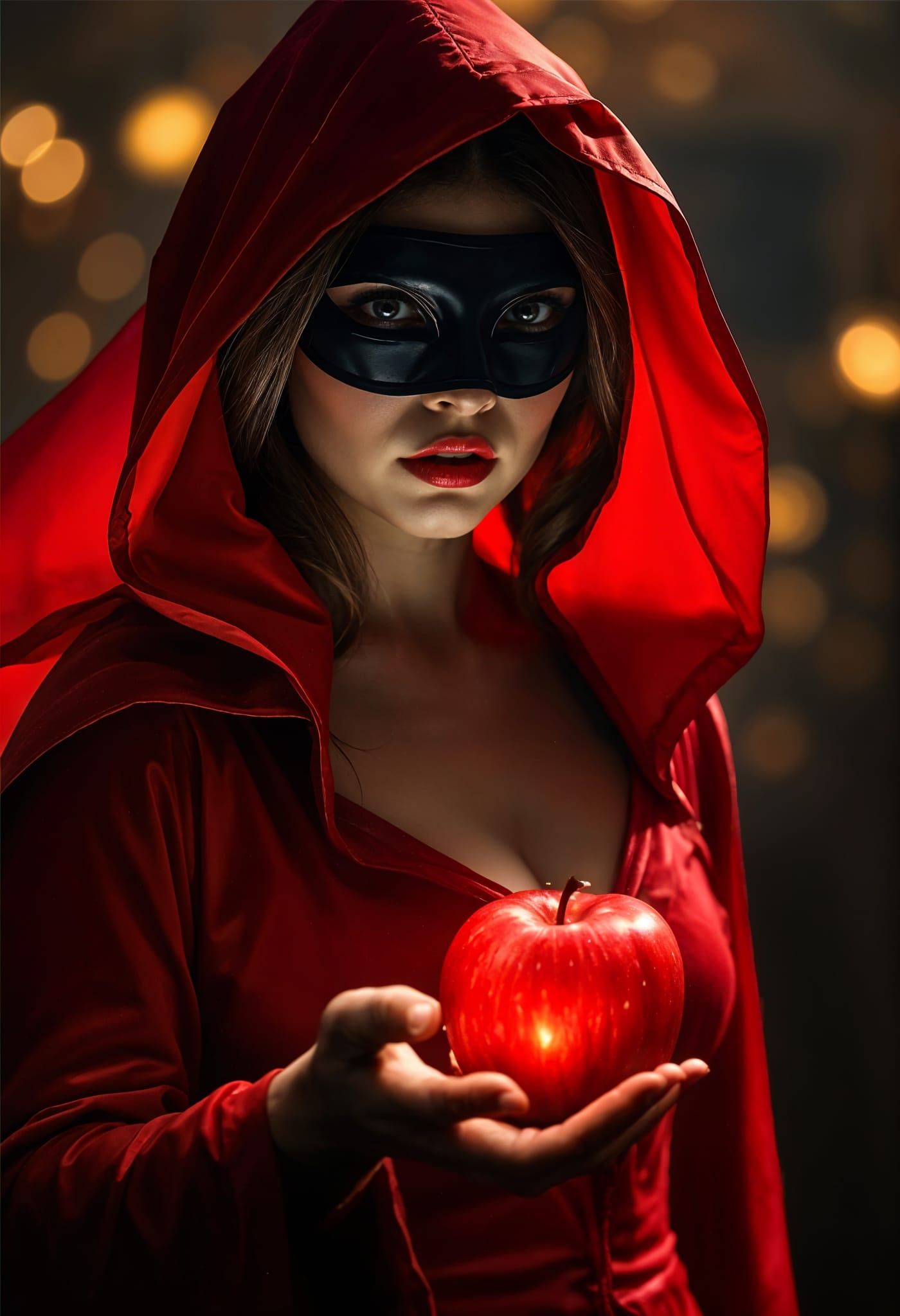 Red Riding Hood and the red apple