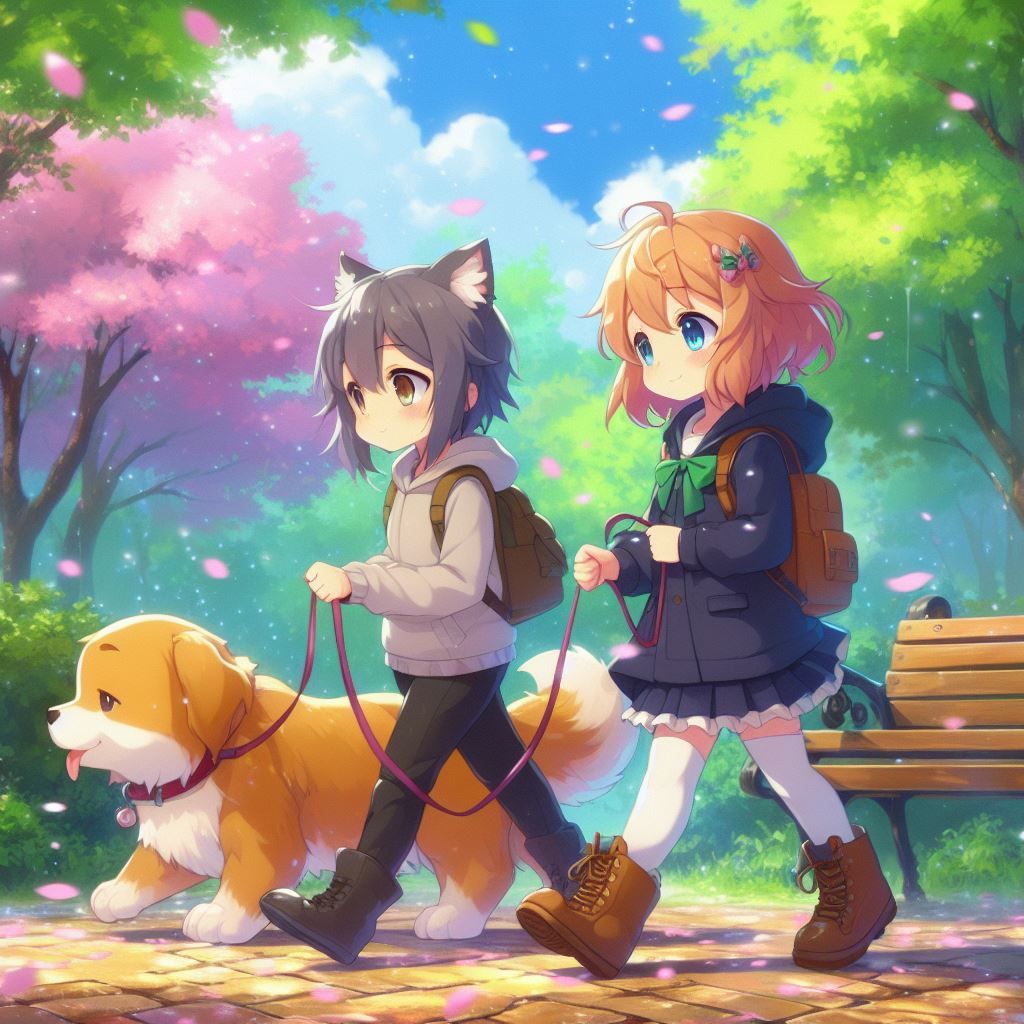 Dogs and cats with their master