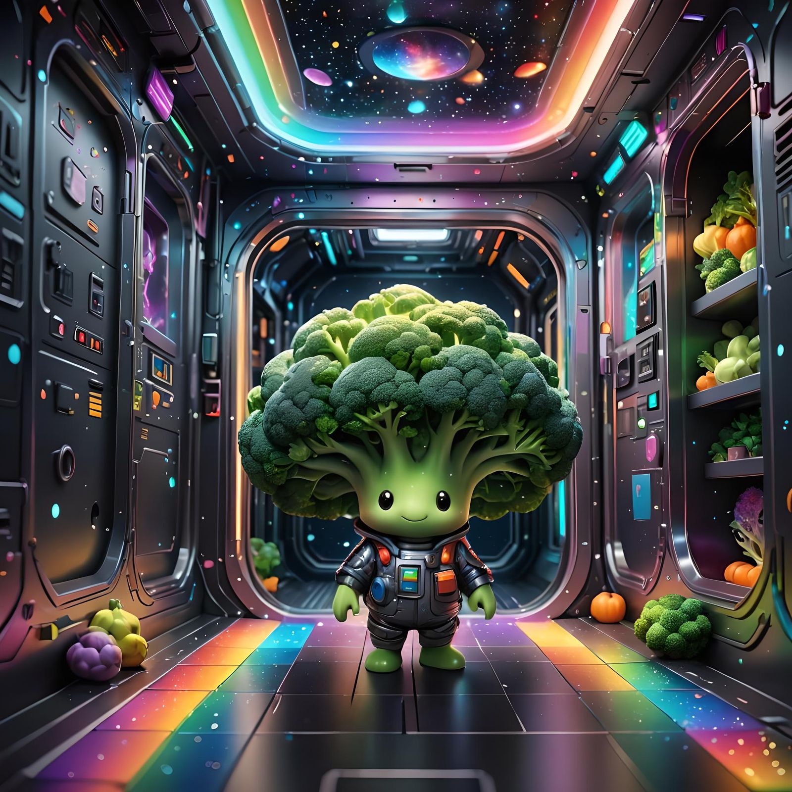 Chibi Broccoli... In SPAAAAAACE!  by @Username_Already_Taken