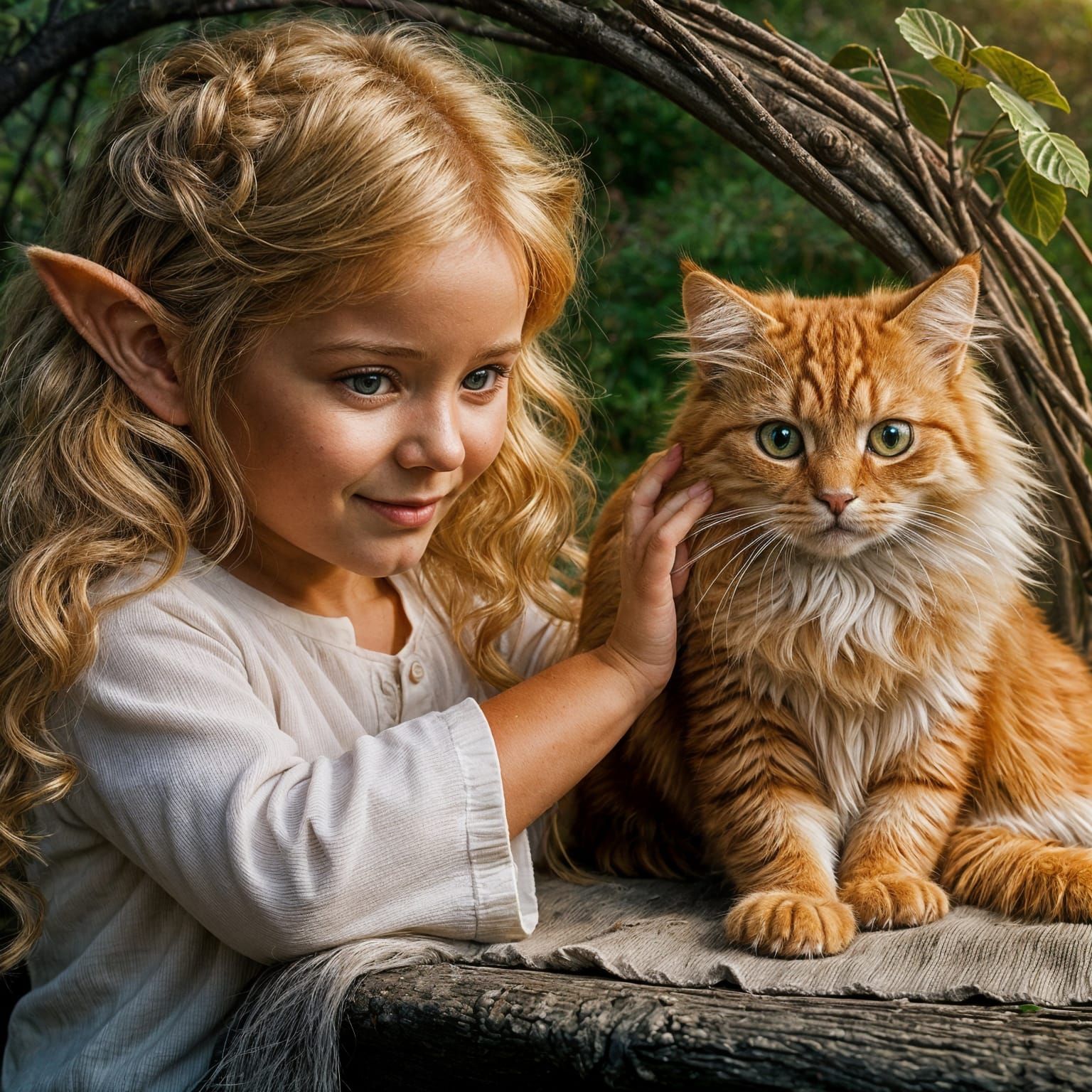 Elf with her Cat