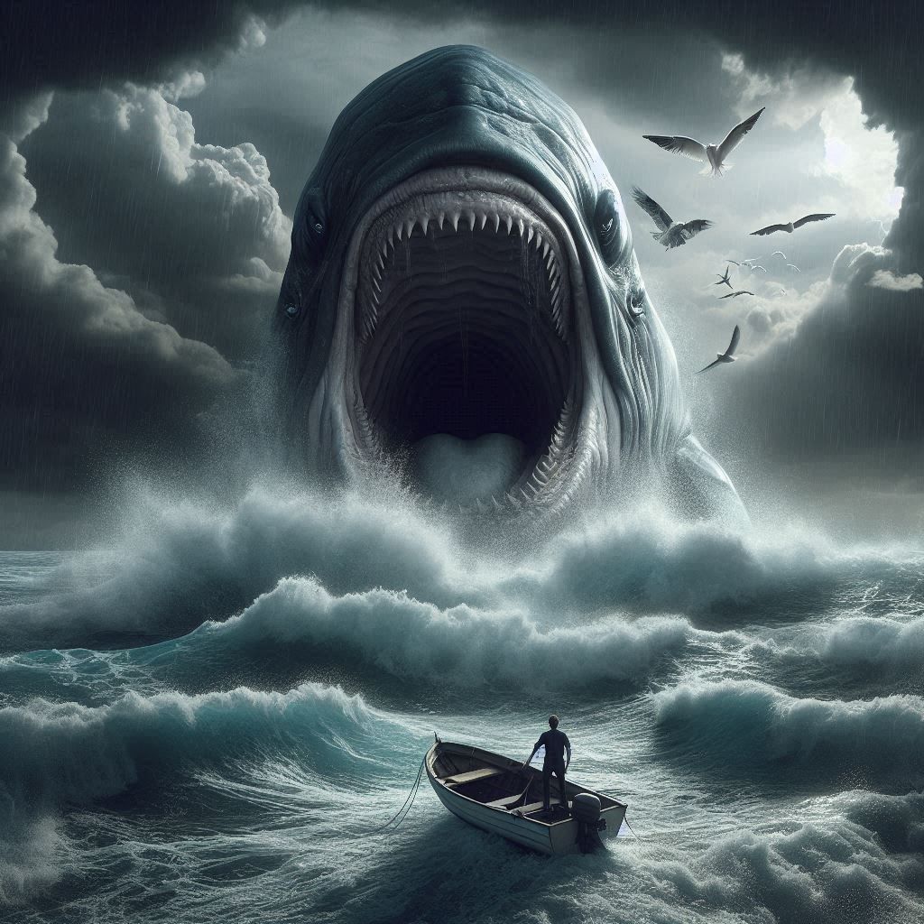 "A Dangerous Encounter on Stormy Waters"