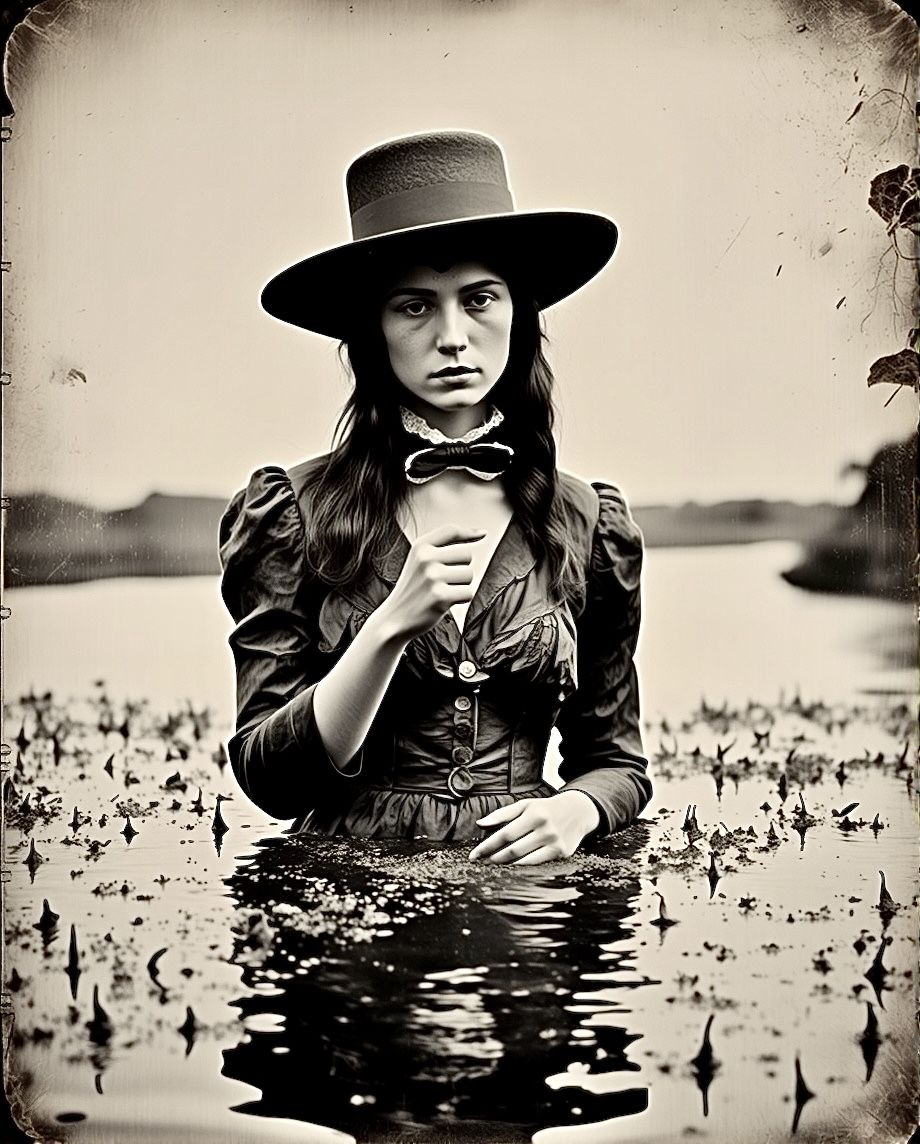 Woman in a brimmed hat