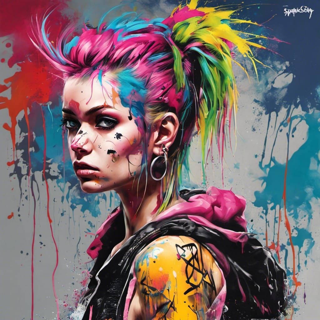 Beautiful Punk girl. - AI Generated Artwork - NightCafe Creator