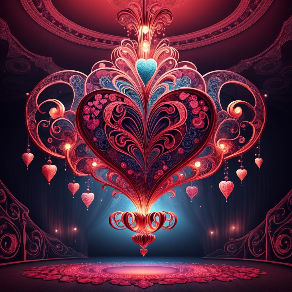 Ethereal Ballroom Valentine's Day Celebration in Cyberpunk S...