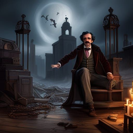 Inside The Mind Of Edgar Allan Poe - Ai Generated Artwork - Nightcafe 