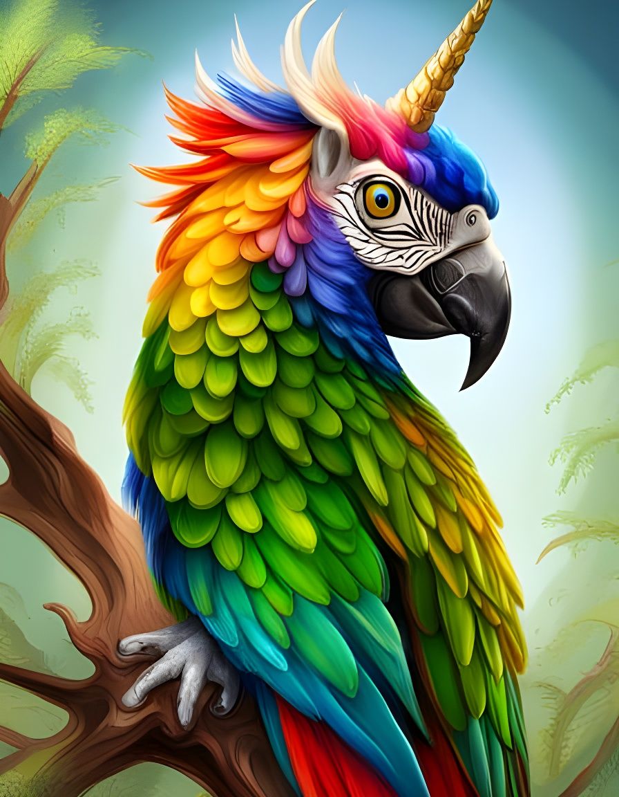 Mythical Creatures: The Parroticorn  by @AI Wannabe