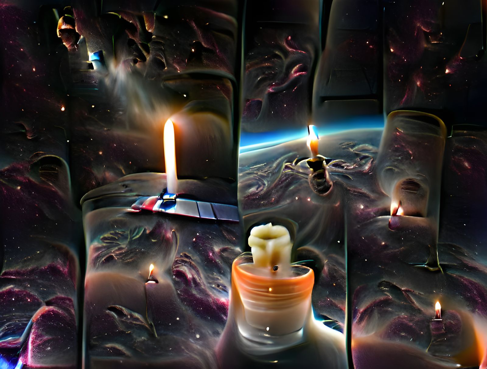 Lit candle in space AI Generated Artwork NightCafe Creator