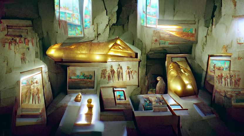 inside an unopened ancient Egyptian tomb