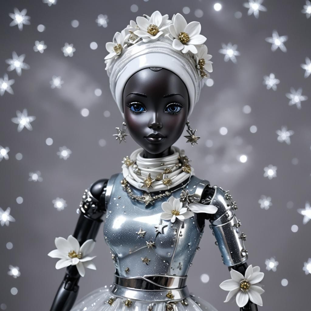 Floral Cyborg-Elf Glass-Figurine #222