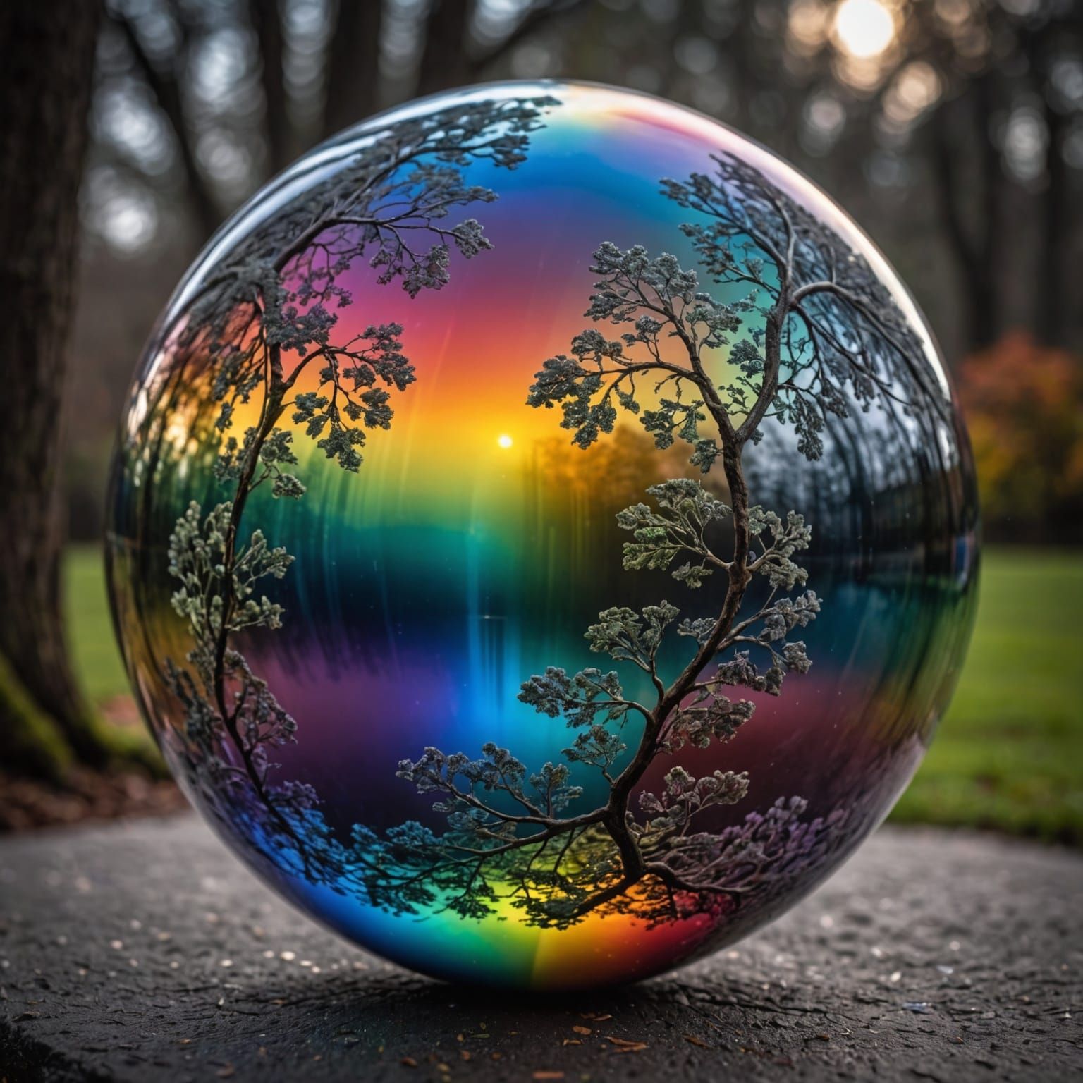 Rainbow Orb intricate details, HDR, beautifully shot, hyperrealistic, sharp focus, 64 megapixels, perfect composition, high contrast, cinema...