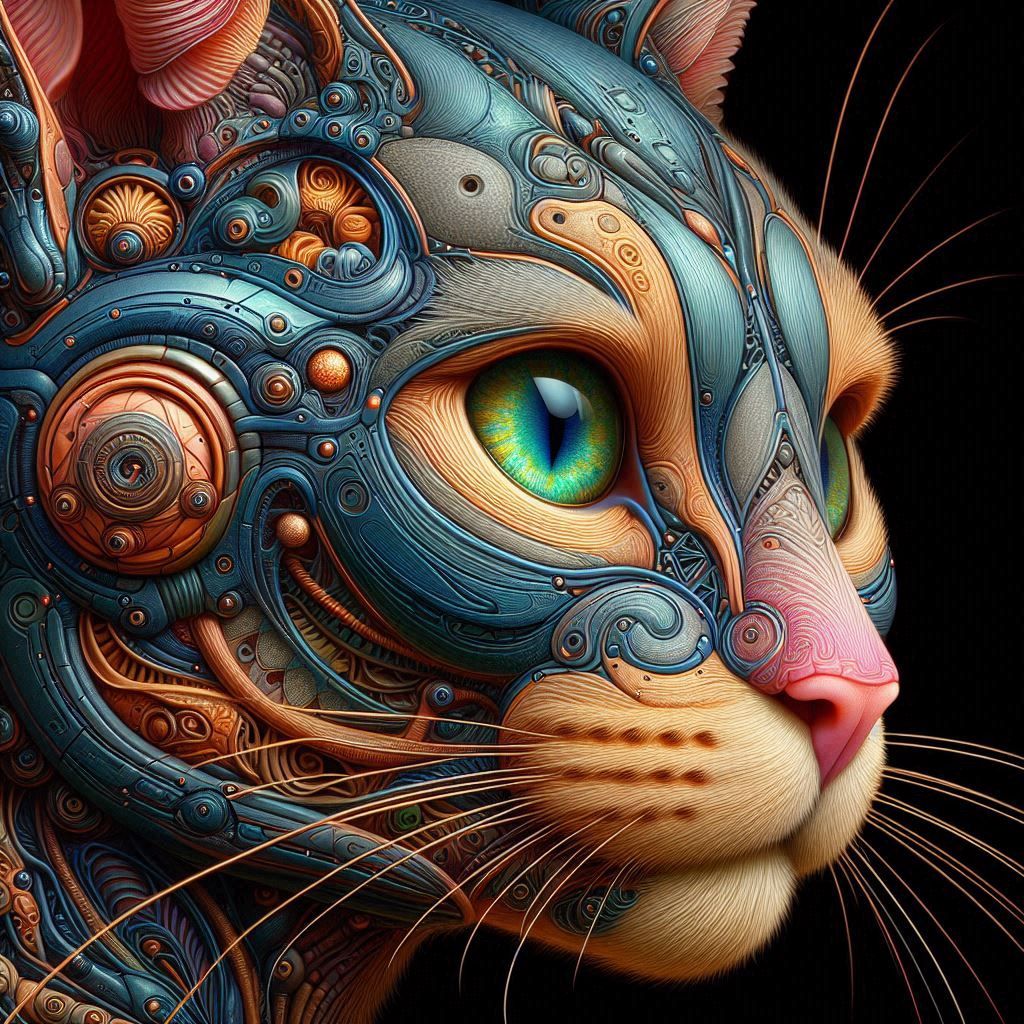 Colorful Borg Cats Side View