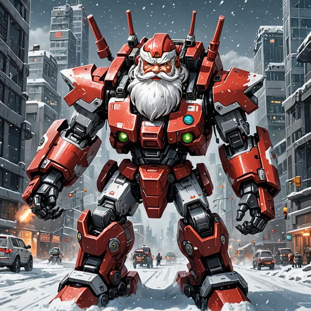 Santa Claus as a Mecha. - AI Generated Artwork - NightCafe Creator