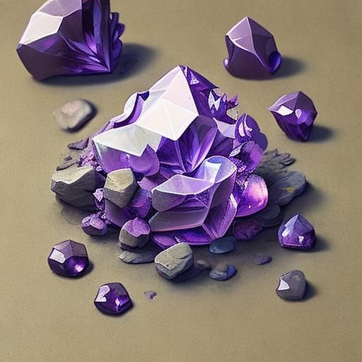 <lora:CrystalClusterV8:1.0>macroshot  of an amethyst crystal cluster in the (shape of a perfect heart:1.3)