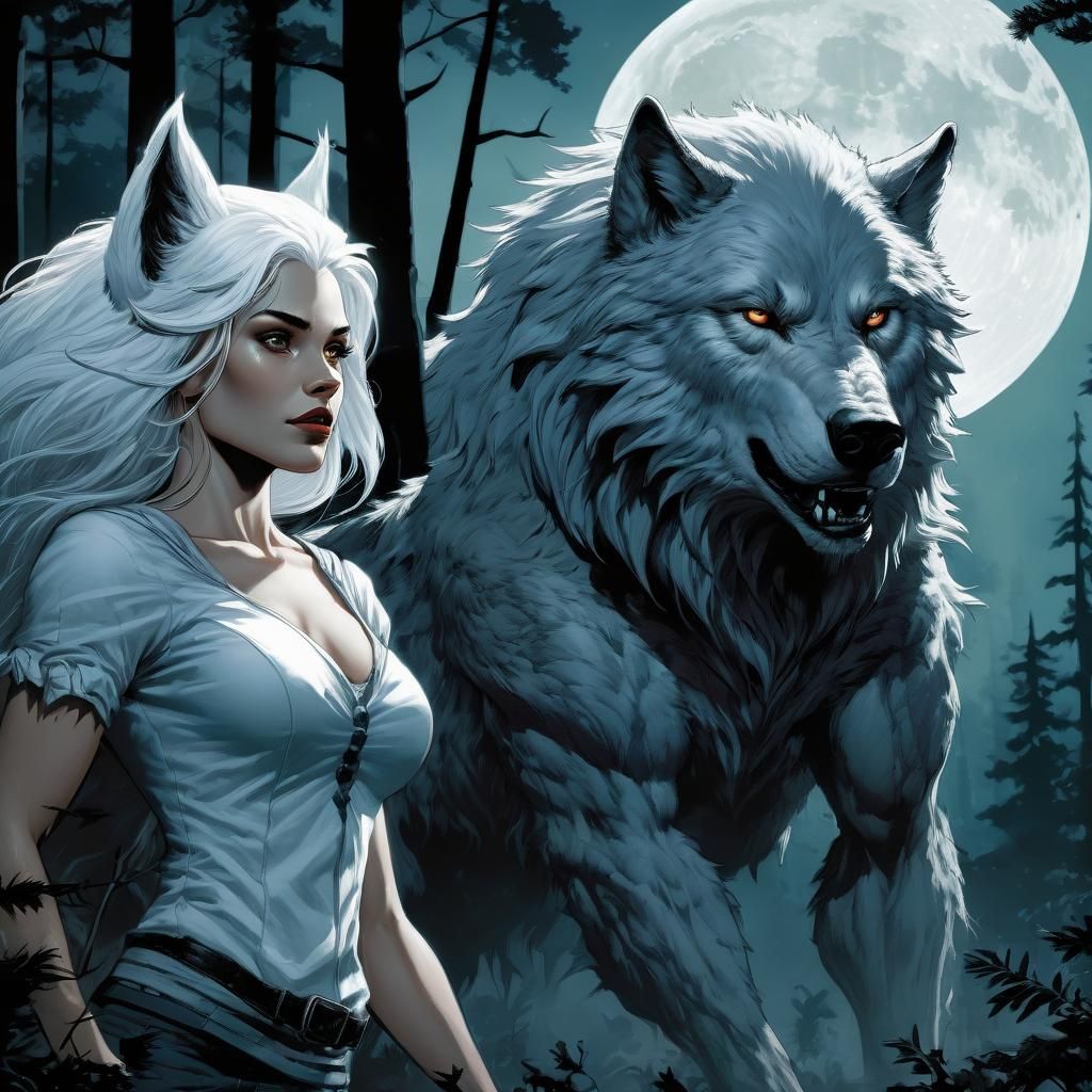 Female Werewolf - AI Generated Artwork - NightCafe Creator