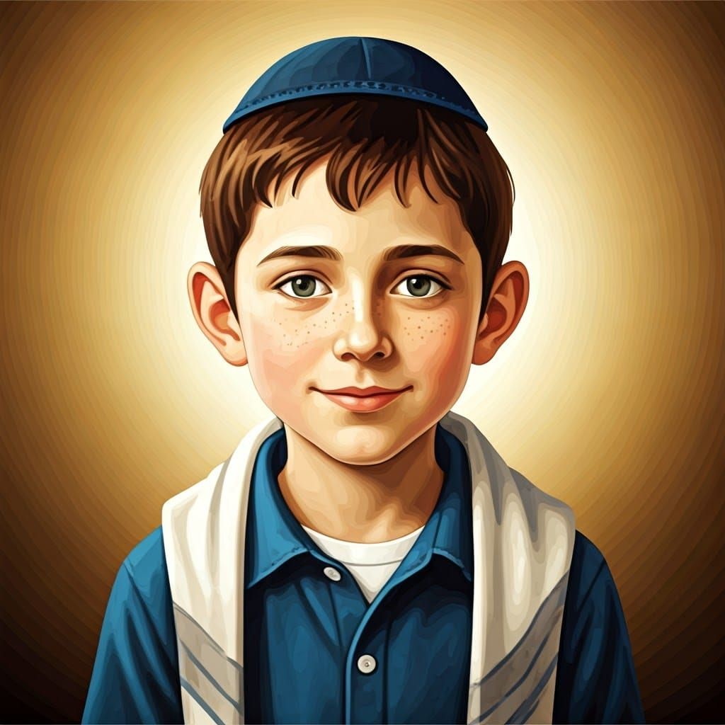 A Heartwarming Portrait of a Young Boy in Traditional Attire